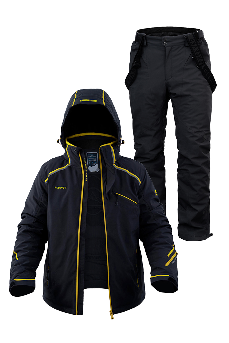 Чоловічий лижний костюм FREEVER 21636-932 чорно-жовтий